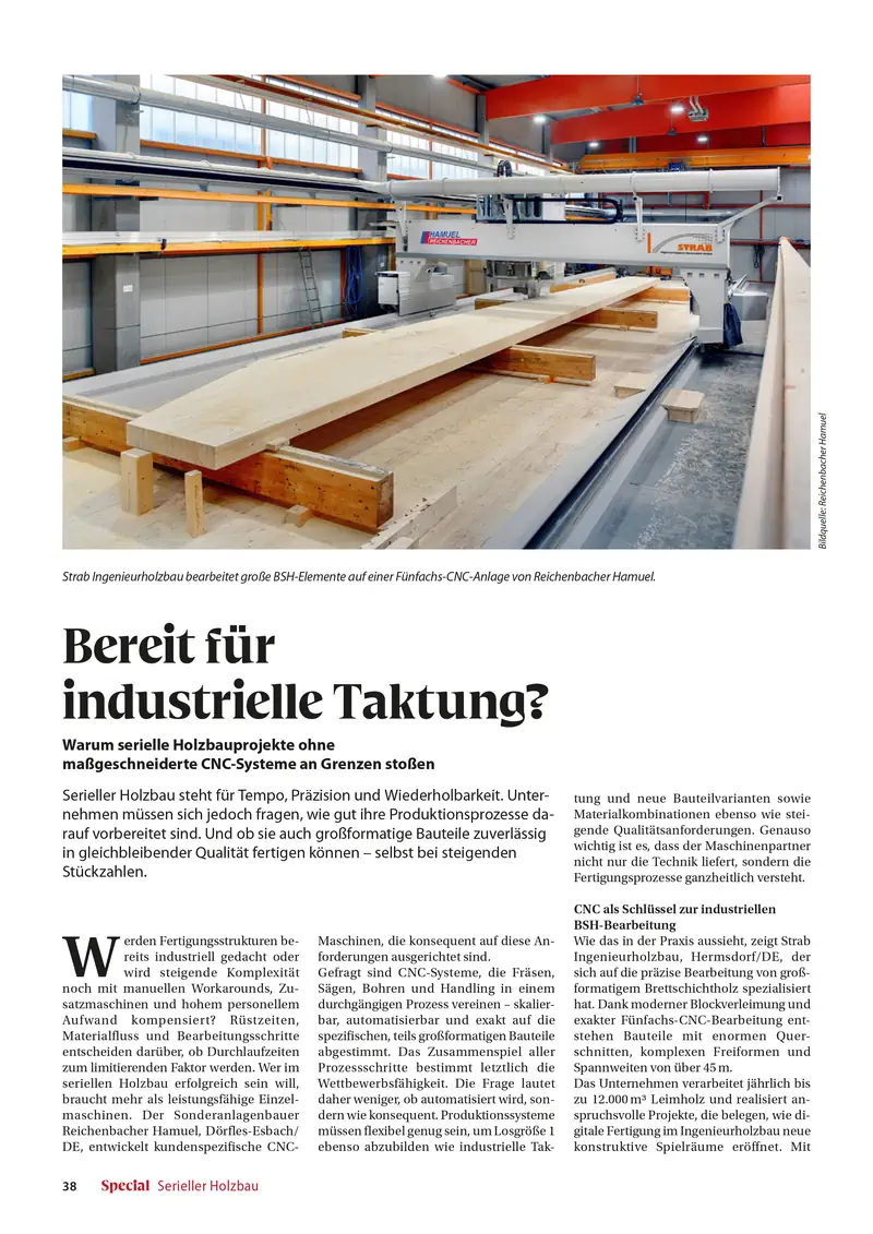 Vorschaubild des Artikels Warum serielle Holzbauprojekte ohne maßgeschneiderte CNC-Systeme an Grenzen stoßen